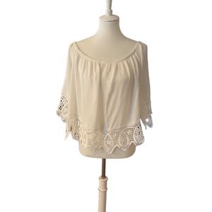 Ambiance White Top With Lace 2XL